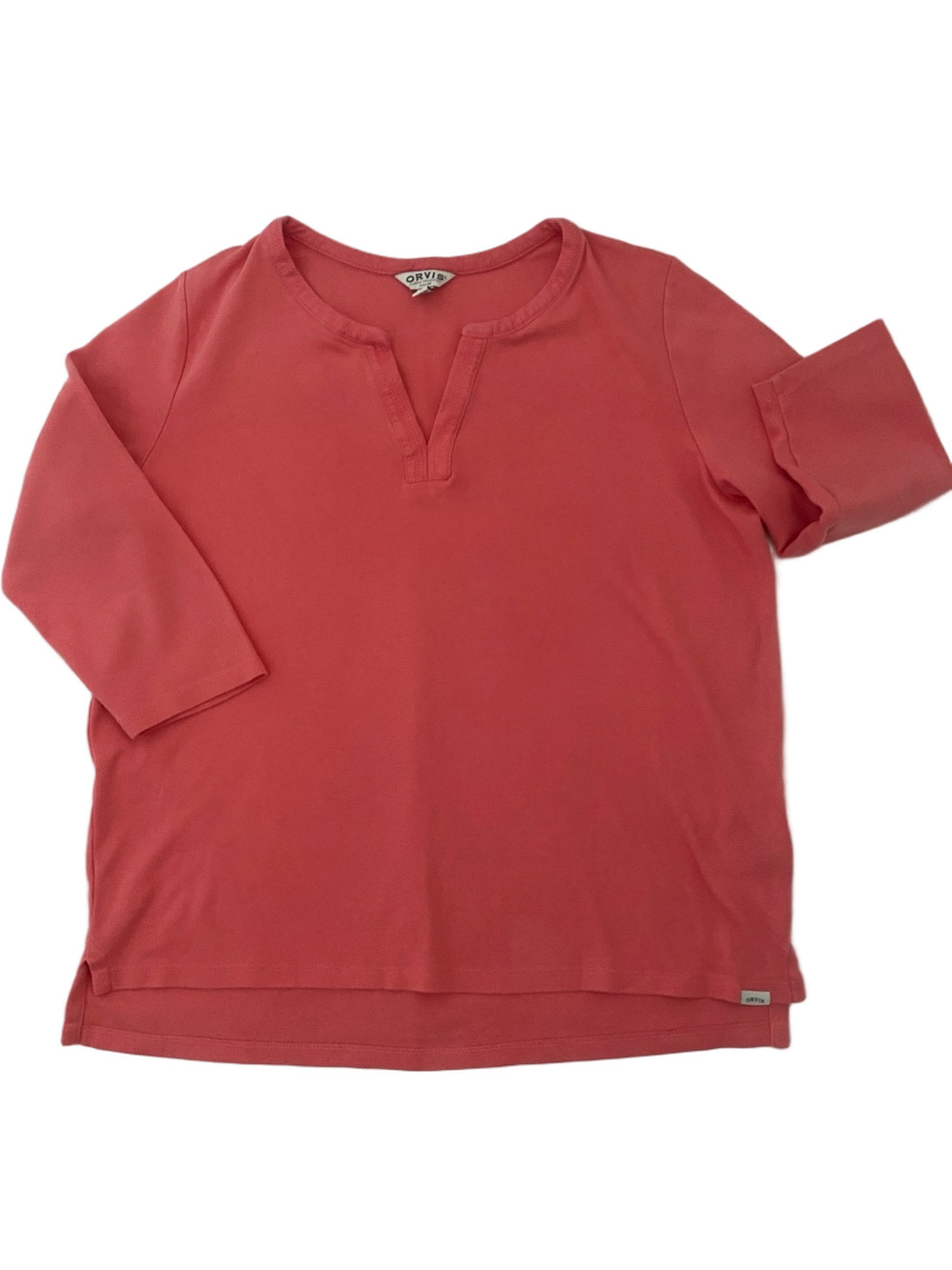 ORVIS Coral Split-Neck 3/4 Sleeve Shirt for Woman